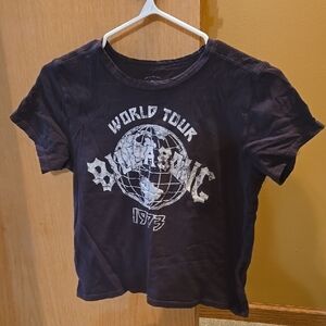 Billabong Womens Charcoal Crop Graphic Tee